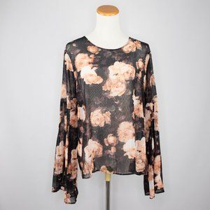 Lord & Taylor black sheer blouse ladies (L)